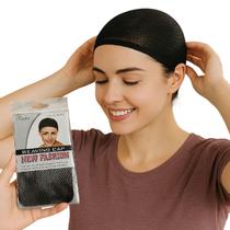 3 Toucas de nylon de cabelo preta respirável peruca aplique