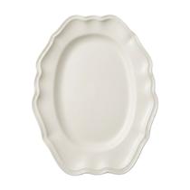 3 Travessa Rasa 36cm Branca Oval Borda Decorada Branco 3 Travessa Rasa 36cm Branca Oval Borda Decorada Branco