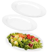 3 Travessas Melamina 26,5cm Oval Resistente Bandeja Petiscos 3 Travessas Melamina 26,5cm Oval Resistente Bandeja Petiscos