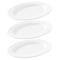 3 Travessas Oval Melamina 30x22cm Rasa Buffet Branca Restaurante Salada Petiscos Aperitivos Bar 3 Travessas Oval Melamina 30x22cm Rasa Buffet Branca Restaurante Salada Petiscos Aperitivos Bar