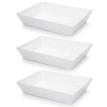 3 Travessas Retangular Branca 4L Profissional Servir Buffet Melamina Saladas Massas 3 Travessas Retangular Branca 4L Profissional Servir Buffet Melamina Saladas Massas