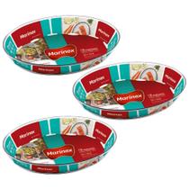 3 Travessas Vidro Oval 3,2L Assados e Doce Marinex Nadir