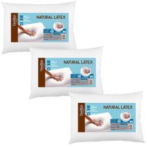 3 Travesseiros Natural Látex 14cm de altura