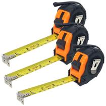 3 Trena Aço 5mx25mm Emborrachada Com Trava Imã Profissional 3 Trena Aço 5mx25mm Emborrachada Com Trava Imã Profissional