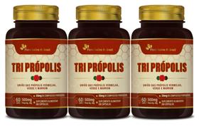 3 Tri Própolis - Extrato de Própolis Verde, Marrom, Vermelho Compostos Fenólicos 60 Cápsulas 500mg