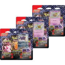 3 Triple Pack Pokémon Escarlate Violeta Destinos de Paldea Greavard Maschiff Fidough Cards Cartas - - Copag