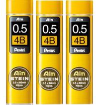 3 Tubos De Grafite Pentel Ain Stein 05 4b
