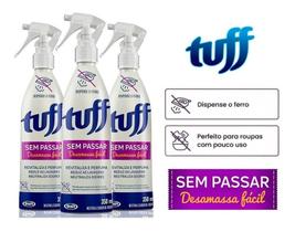 3 Tuff Sem Passar Desamassa Facil Roupas Perfuma Tira Odor