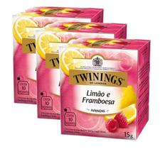 3 TWININGS OF LONDON SABOR LIMÃO E FRAMBOESA 15G 10 Unidades