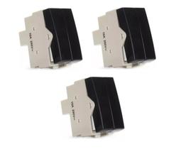 3 Uidades Módulos Interruptor Duplo Paralelo Ebony Margirius 17842