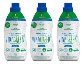 3 Un Amaciante Roupas Vinagreen Algodão em Frasco 1 L