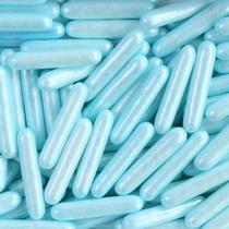 3 Un Confeito comestível Sugar Rods Azul Perolizado 20mm