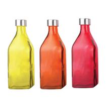 3 un garrafas sortidas de vidro tampa inox scotch água suco 3 un garrafas sortidas de vidro tampa inox scotch água suco