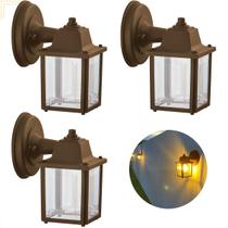3 Un Luminaria Arandela Externo Colonial Plastico Marrom alz18 3 Un Luminaria Arandela Externo Colonial Plastico Marrom alz18