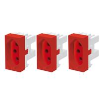 3 Un Módulo Tomada 2p+t 20a/250v Fame Elegance Vermelho 3 Un Módulo Tomada 2p+t 20a/250v Fame Elegance Vermelho