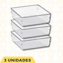 3 Un Organizador Acrilico Multiuso Gavetas Talheres Alimentos