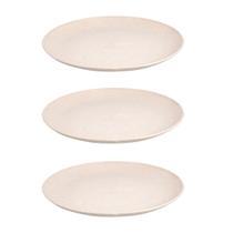 3 UN Prato Refeição Sustentável Redondo Durável 24cm Bege