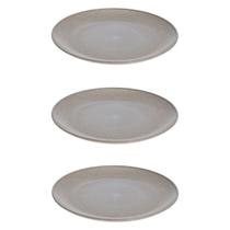 3 UN Prato Refeição Sustentável Redondo Durável 24cm Cinza