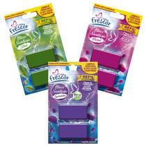 3 Un Refil Pastilha Com 2 Blocos Reposição 30g - Kit 6 Detergente Vaso Sanitário Odorizante Novo Frescor Kit:Sortidos