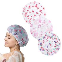 3 Un Touca De Banho Plástico Impermeável Reutilizável Estampada 3 Un Touca De Banho Plástico Impermeável Reutilizável Estampada