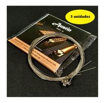 3 Unid Encordoamento Cordas para Guitarra Aço Austin CG
