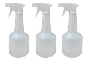 3 Unid. Frasco Borrifador Pead 500Ml Graduado Gatilho Branco