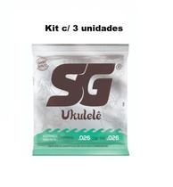 3 unid Jogo Cordas / Encordoamento Ukulele Soprano - SG