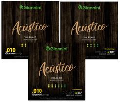3 unid Jogo de Cordas Violão Aço 12 Cordas Bronze - Giannini 3 unid Jogo de Cordas Violão Aço 12 Cordas Bronze - Giannini