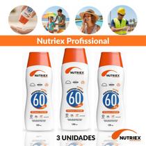 3 Unid Protetor Solar Nutriex Fps60 Alta Proteção 120ml