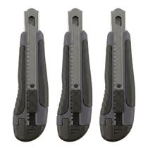 3 Unidade Estilete 18mm Emborrachado Com Trava Profissional - Certta