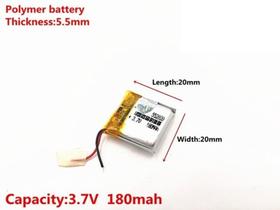 3 Unidades 552020 3,7v 2 Fios 180mah 5,5mm X 20mm X 20mm 3 Unidades 552020 3,7v 2 Fios 180mah 5,5mm X 20mm X 20mm