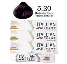 3 Unidades Coloração 5.20 Castanho Claro Violeta Natural Itallian Color