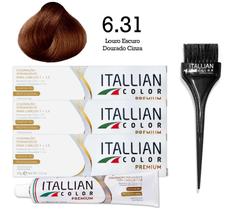 3 Unidades Coloração 6.31 Louro Escuro Dourado Cinza Itallian Color 3 Unidades Coloração 6.31 Louro Escuro Dourado Cinza Itallian Color