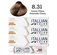 3 Unidades Coloração 8.31 Louro Claro Dourado Cinza Itallian Color 3 Unidades Coloração 8.31 Louro Claro Dourado Cinza Itallian Color