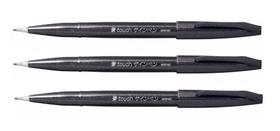 3 Unidades De Caneta Pincel Pentel Brush Sign Ses15c-a Preta 3 Unidades De Caneta Pincel Pentel Brush Sign Ses15c-a Preta