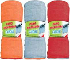 3 Unidades De Pano De Chão De Microfibra Grande 48Cm X 58Cm