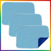 3 Unidades de Tapete Escorredor para Cozinha, Bancadas, Pias, Taças, Cafeteira, 70x50cm (Azul)