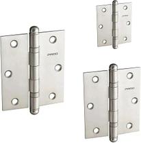 3 UNIDADES DOBRADIÇA PARA PORTA SM 3025 COM ROLAMENTO 3 X 2.1/2 AÇO ESCOVADO Concept Bx PADO