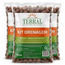 3 Unidades Kit Drenagem Terral Manta Bidim + Argila 3 Unidades Kit Drenagem Terral Manta Bidim + Argila