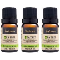 3 unidades Óleo Essencial Melaleuca (Tea Tree) - Via Aroma 10ml 3 unidades Óleo Essencial Melaleuca (Tea Tree) - Via Aroma 10ml