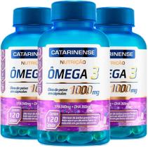 3 unidades Ômega 3 Catarinense 1000mg 120 Caps