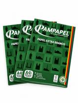 3 unidades pacotes de Papel Sulfite A4 75G pacotes de 500 folhas, papel extra branco Pampapel 3 unidades pacotes de Papel Sulfite A4 75G pacotes de 500 folhas, papel extra branco Pampapel