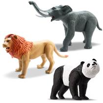 3 Unids Brinquedo Animal Realista Vinil Elefante Leão Panda 3 Unids Brinquedo Animal Realista Vinil Elefante Leão Panda