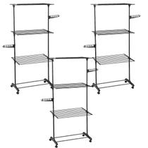 3 Varal Chão Dobrável 3 Andares Articulado Inox Preto 160 cm Interno Externo Lavanderia Casa Prático 3 Varal Chão Dobrável 3 Andares Articulado Inox Preto 160 cm Interno Externo Lavanderia Casa Prático