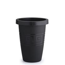 3 Vaso Redondo Decorativo Grego 11L De Plástico Preto Reforçado Flores Plantas Artificias