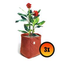 3 Vasos De Feltro Para Plantas e Horta 15 Litros