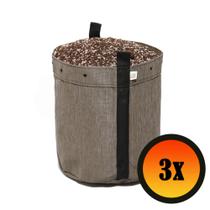 3 Vasos de Plantas 11 Litros de Tela - King Pot