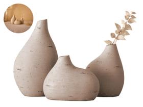 3 Vasos Decorativos Poliresina Resistente Design Encantador