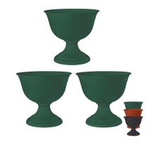 3 Vasos Taça Grande Plástico Decorativo Flores Jardim Festas