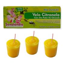 3 Vela Citronela Muito Forte Repelente Borrachudo Mosquito Inseto Alta Duração Potente - Envio Já